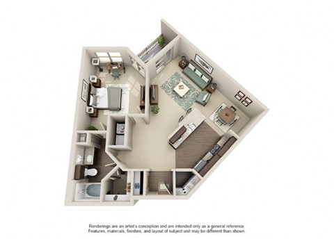 Floorplan_A5 at The Atlantic Highland Park, Dallas, 75209